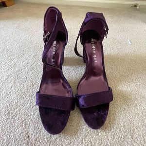 New madden girl purple velvet heels